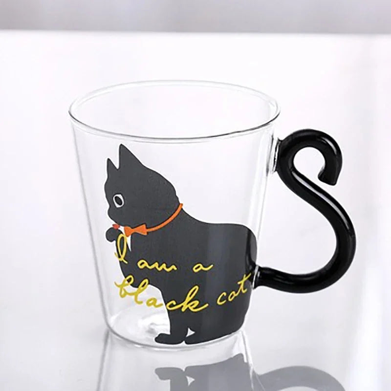 Adorable Cat Tail Glass Mug