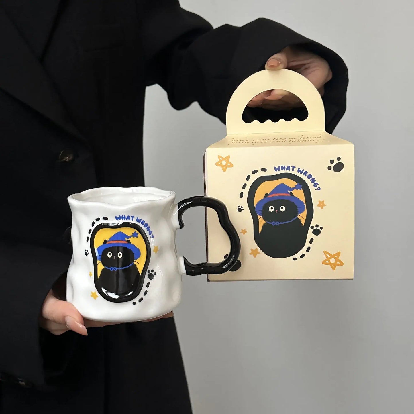 "WHAT WRONG?" Wizard Cat Mug