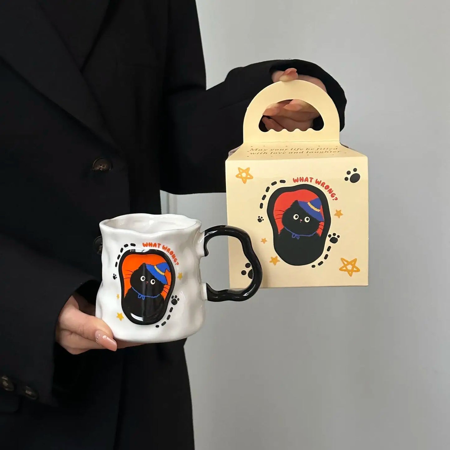 "WHAT WRONG?" Wizard Cat Mug