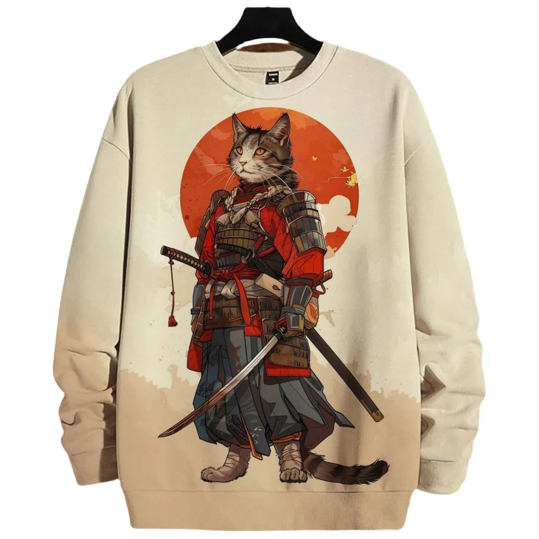 Whiskered Legends: Japanese Themed Cat Sweater Collection