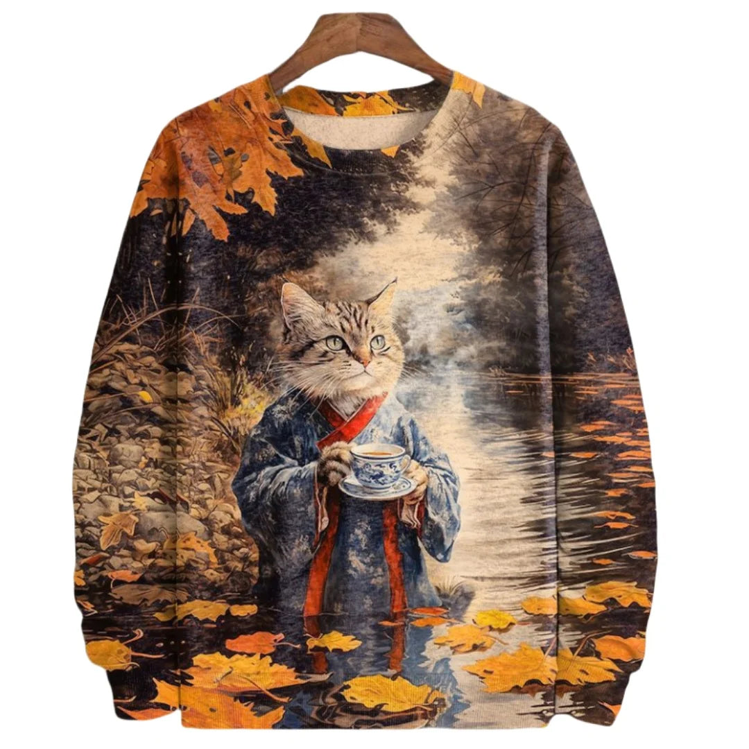 Whiskered Legends: Japanese Themed Cat Sweater Collection