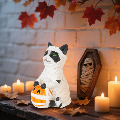 Spooky Mummy Cat Figurine