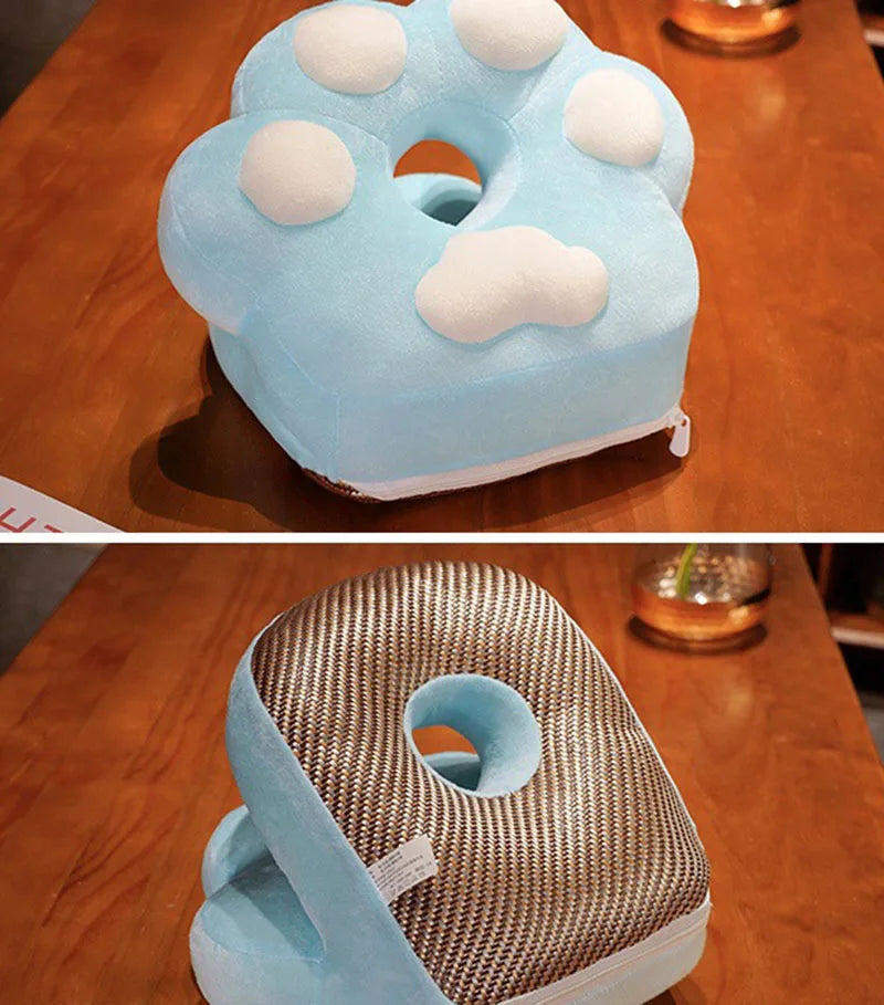 Soft Breathable Cartoon Cat Paw Nap Pillow
