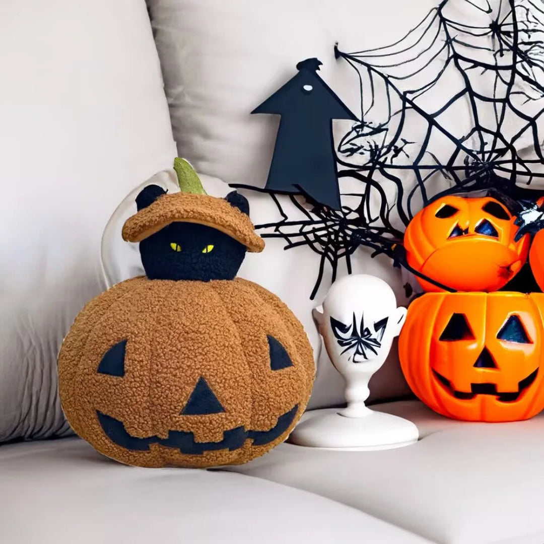 Black Cat Pumpkin Plush