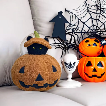 Black Cat Pumpkin Plush