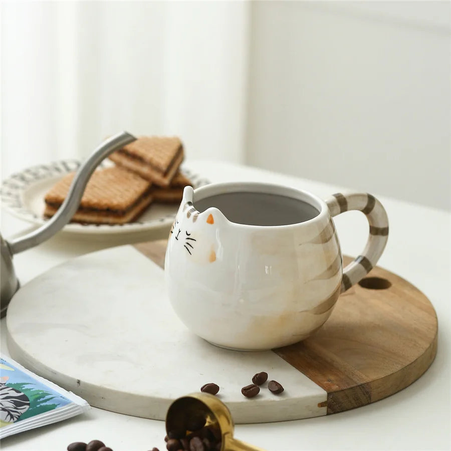 Cute Cat Shaped Ceramic Cup
