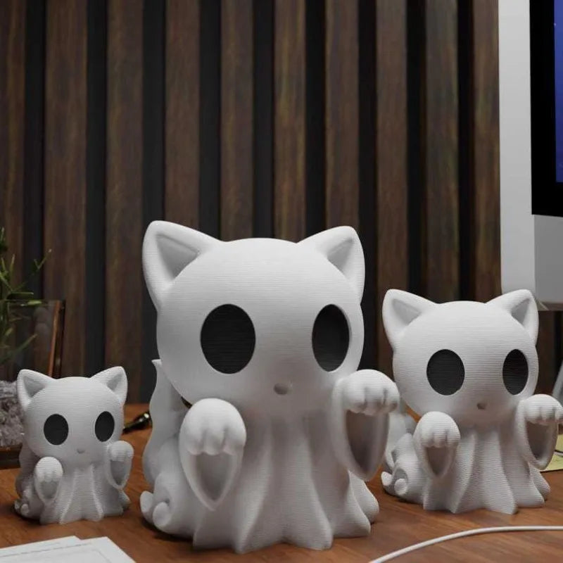 Cute Kitty Ghost Statue