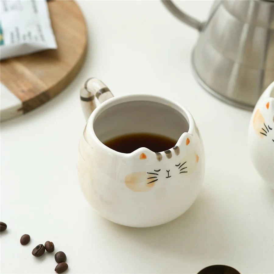 Cute Cat Shaped Ceramic Cup