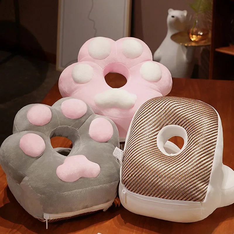Soft Breathable Cartoon Cat Paw Nap Pillow