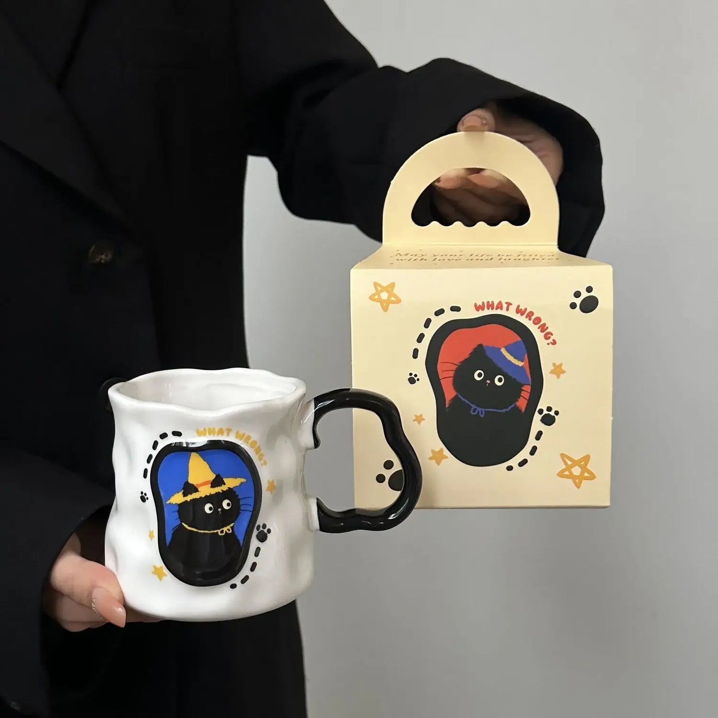 "WHAT WRONG?" Wizard Cat Mug