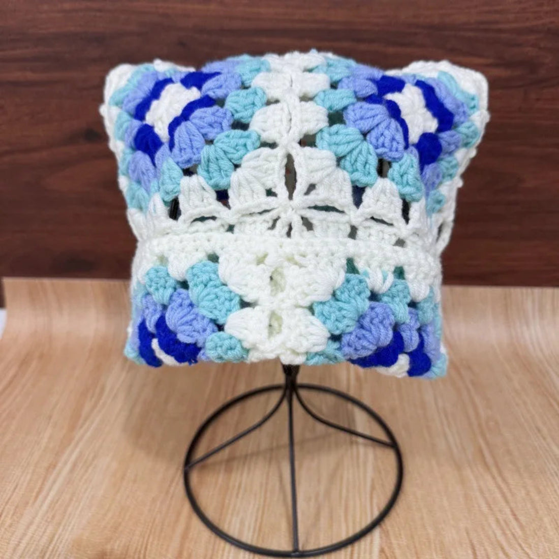 Knitted Square Cat Beanie