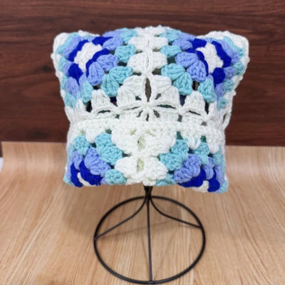 Knitted Square Cat Beanie