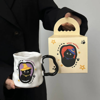 "WHAT WRONG?" Wizard Cat Mug