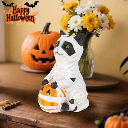 Spooky Mummy Cat Figurine