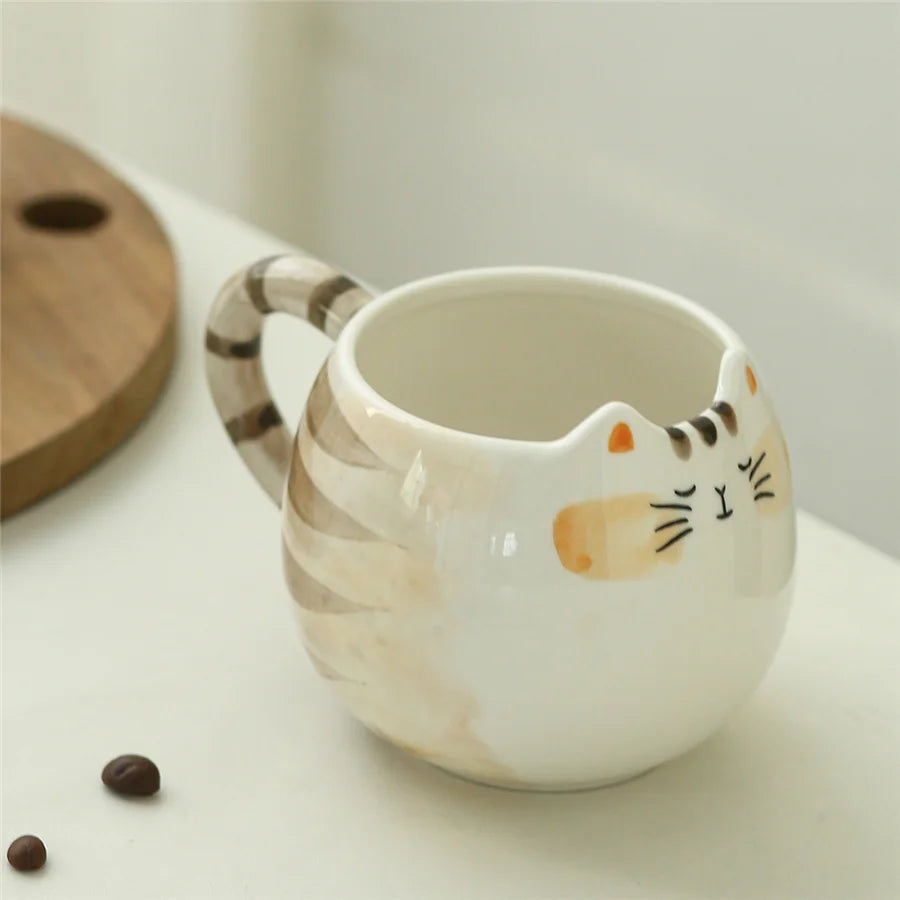 Cute Cat Shaped Ceramic Cup