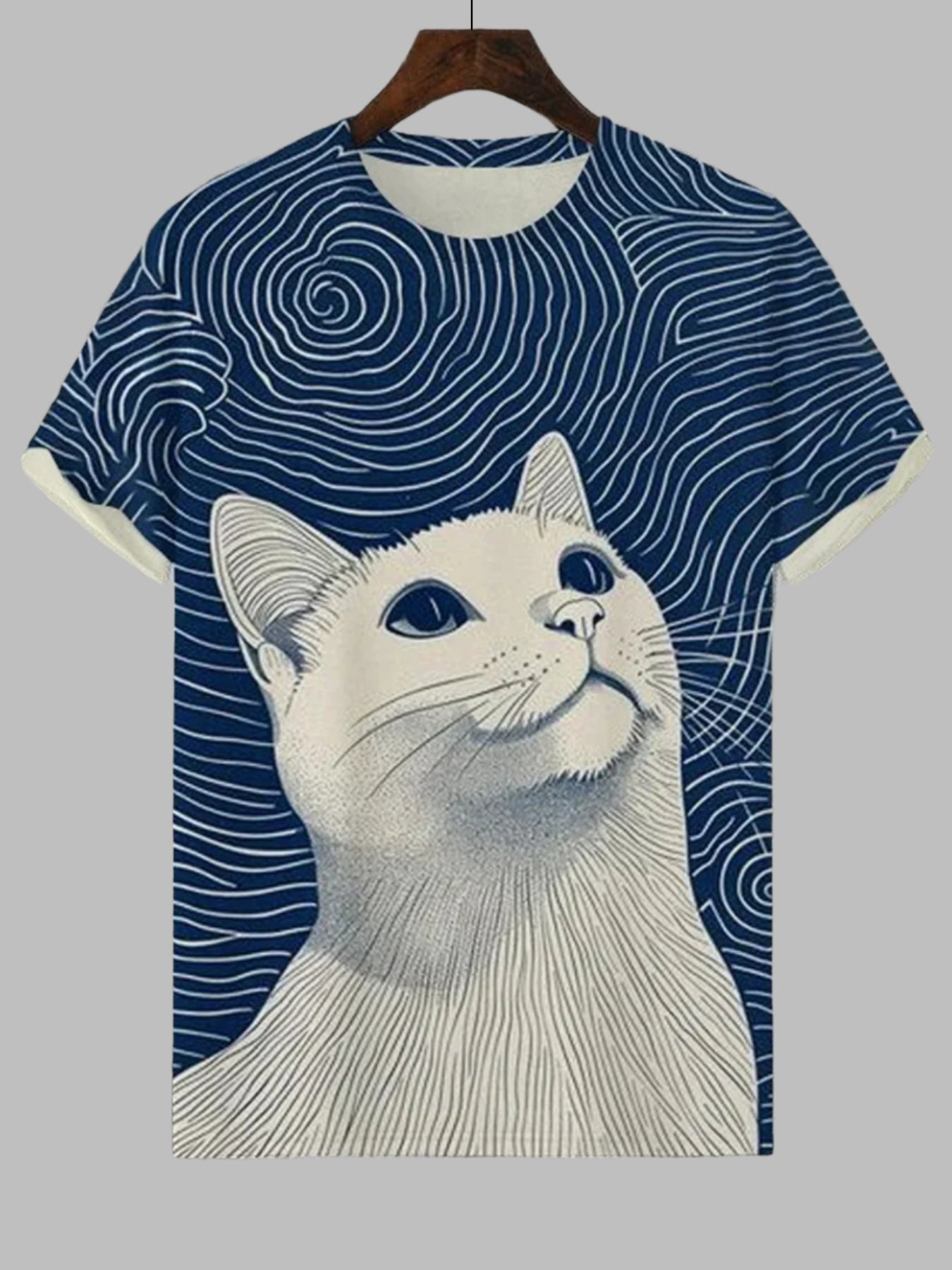 Stylish Breathable Cat Design Graphic T-shirts for Men