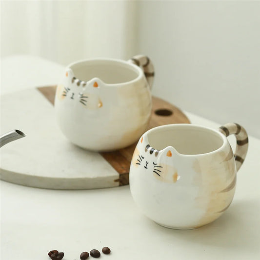 Cute Cat Shaped Ceramic Cup