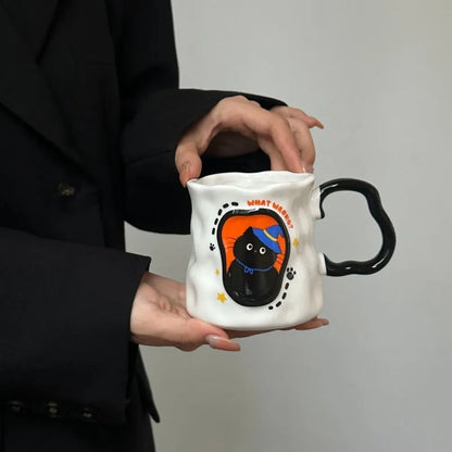 "WHAT WRONG?" Wizard Cat Mug