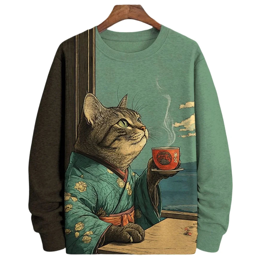 Whiskered Legends: Japanese Themed Cat Sweater Collection