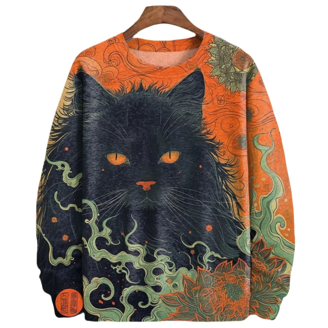 Whiskered Legends: Japanese Themed Cat Sweater Collection