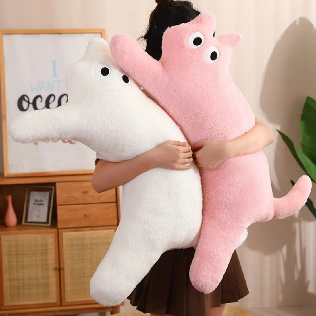 Cute Huggable Soft Long Cat Pillow Plush Toy