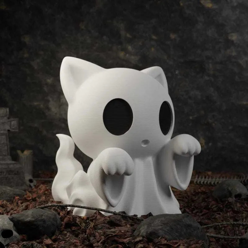 Cute Kitty Ghost Statue