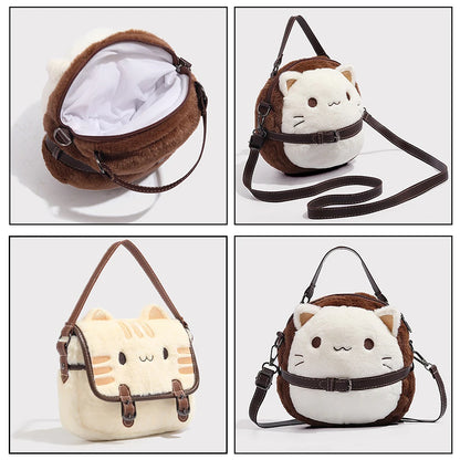 Adorable Plush Cat Shoulder Bag