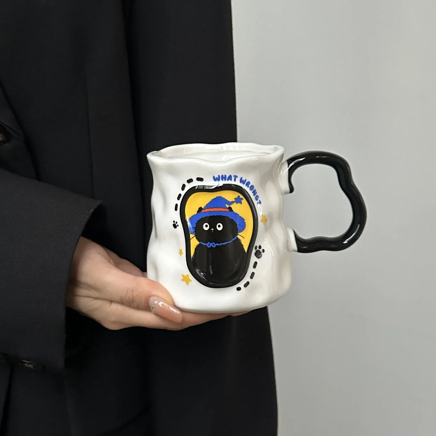 "WHAT WRONG?" Wizard Cat Mug