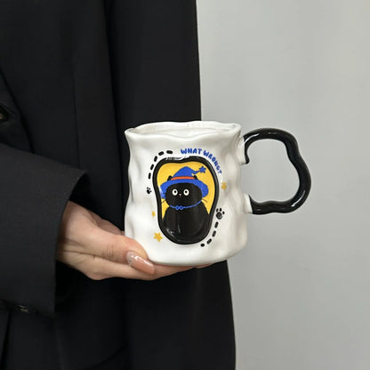 "WHAT WRONG?" Wizard Cat Mug