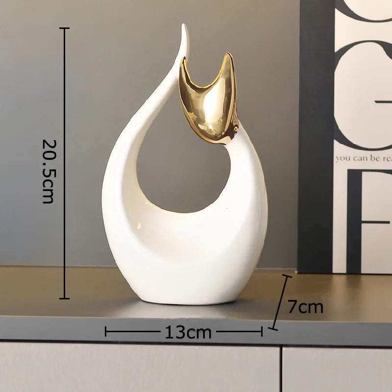 Abstract Artwork Ceramic Kitten Statue