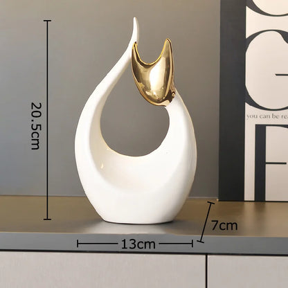 Abstract Artwork Ceramic Kitten Statue