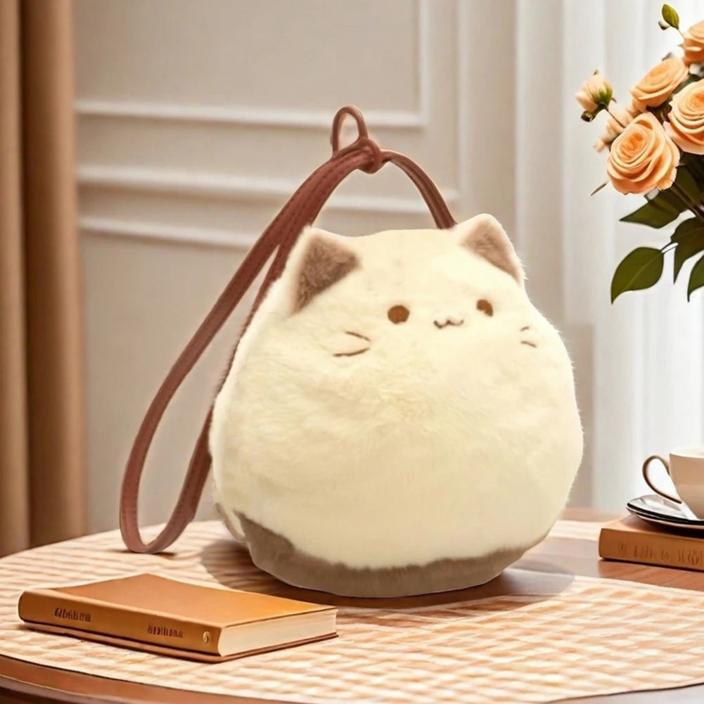 Adorable Plush Cat Shoulder Bag