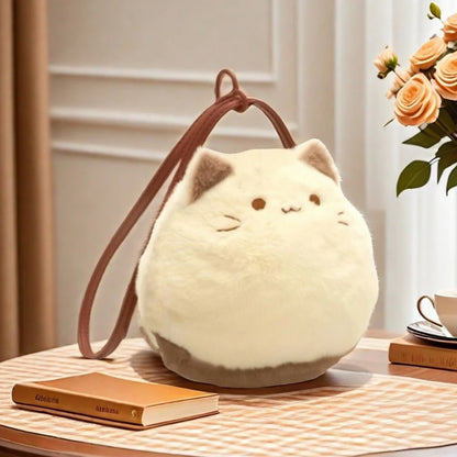 Adorable Plush Cat Shoulder Bag