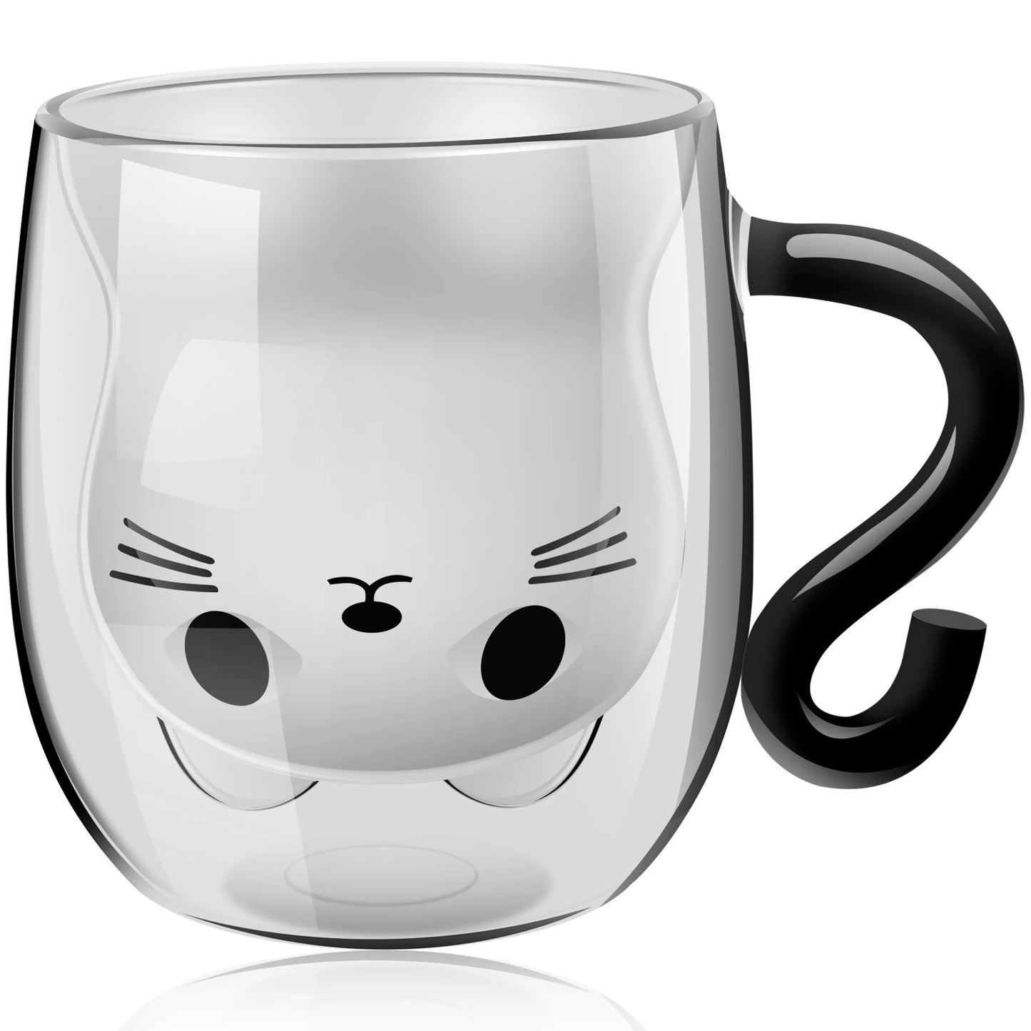 Insulated Glass Cat Mug