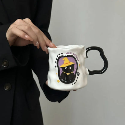 "WHAT WRONG?" Wizard Cat Mug
