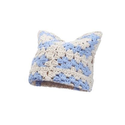 Knitted Square Cat Beanie