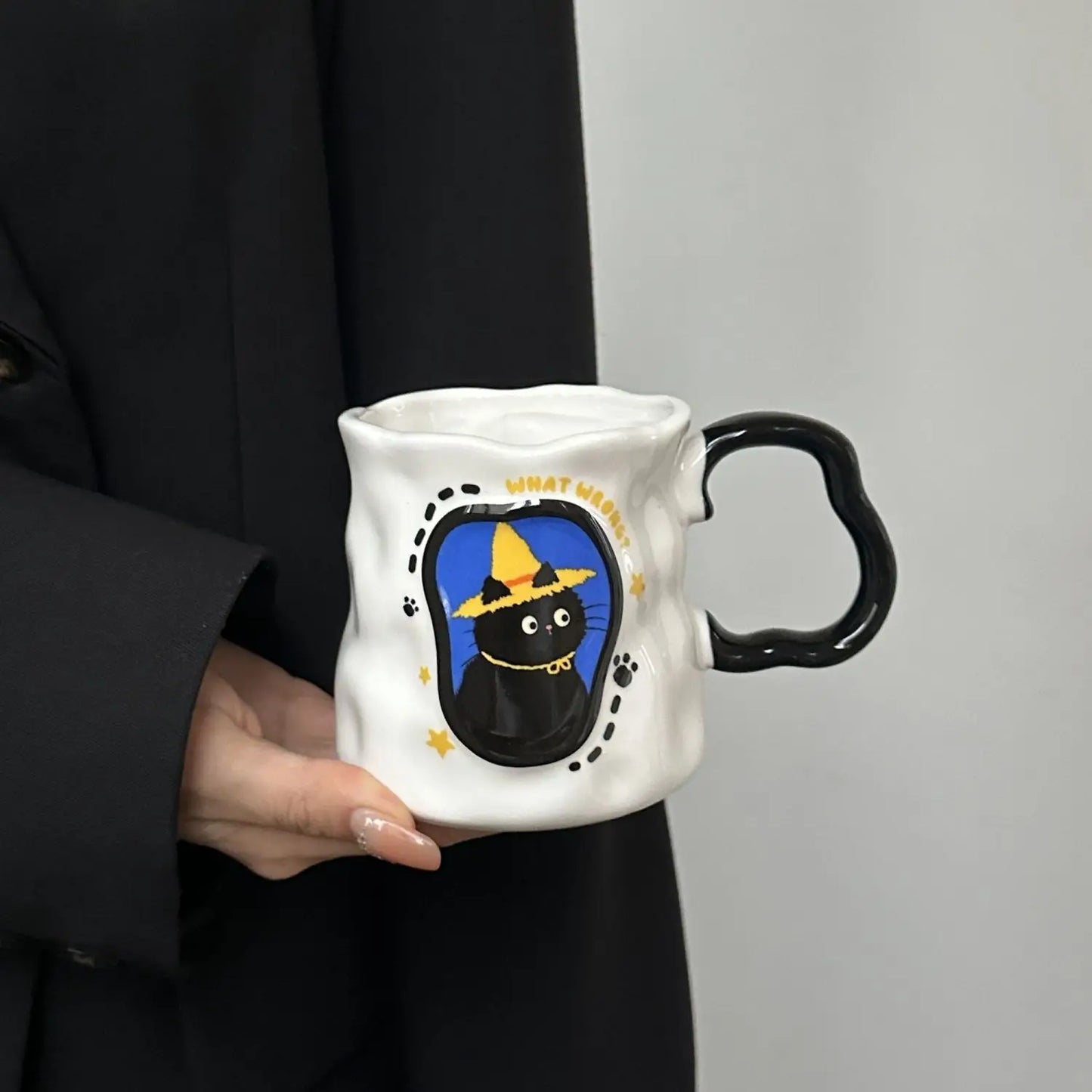 "WHAT WRONG?" Wizard Cat Mug