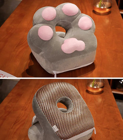 Soft Breathable Cartoon Cat Paw Nap Pillow