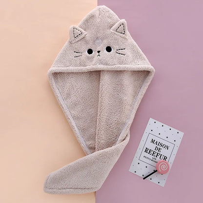 Cute Cat Ear Microfiber Hair Towel