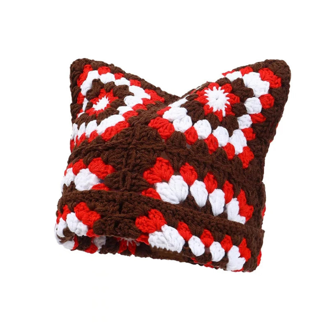 Knitted Square Cat Beanie